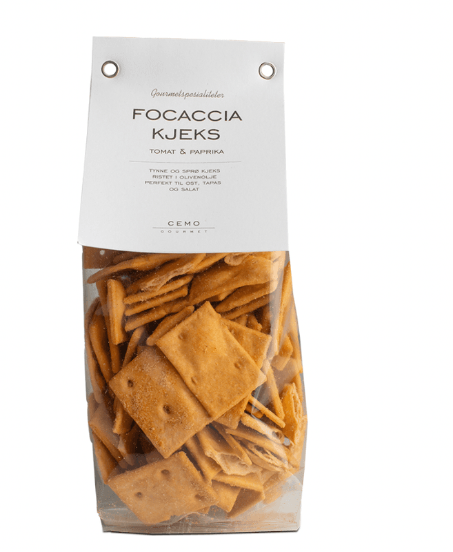 FOCACCIAKJEKS MED TOMAT OG PAPRIKA